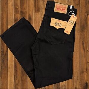 Levi’s 513 Men’s Slim Straight Jeans – Black – Size 34x32